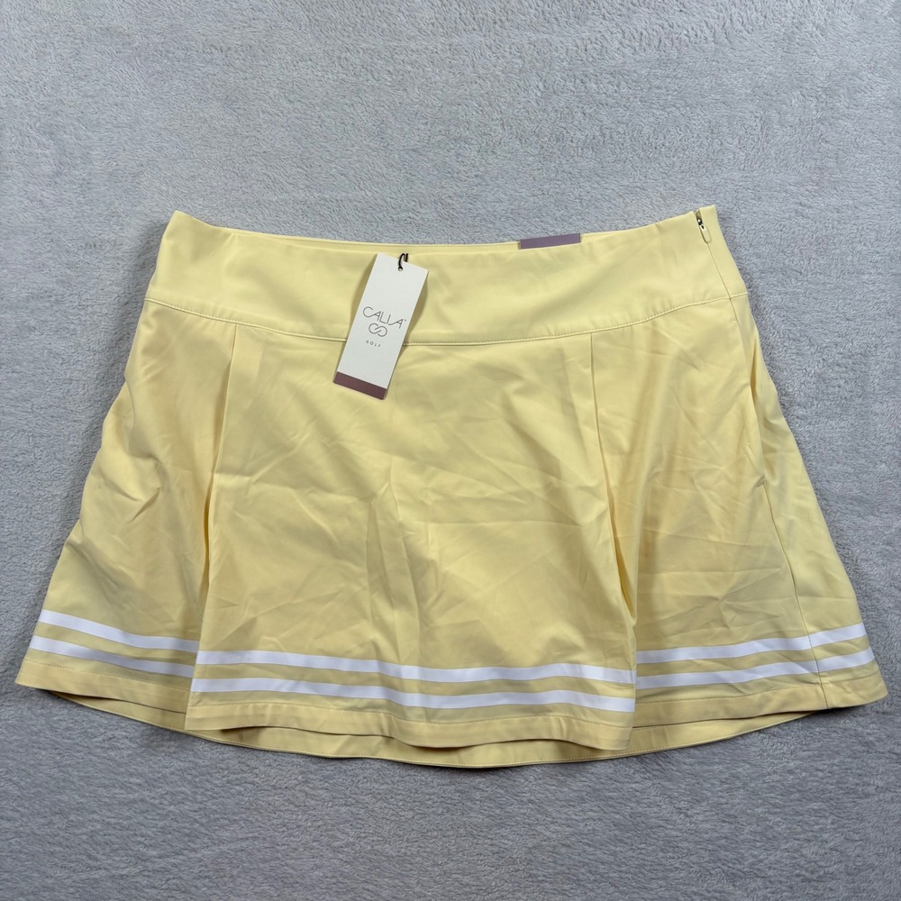 CALIA Golf Womens Truelight Skort 15 Inch Panna Cotta Yellow‎ Size 14 WCG17040F
